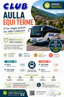 LOCANDINA NAVETTA GRATUITA AULLA - EQUI TERME